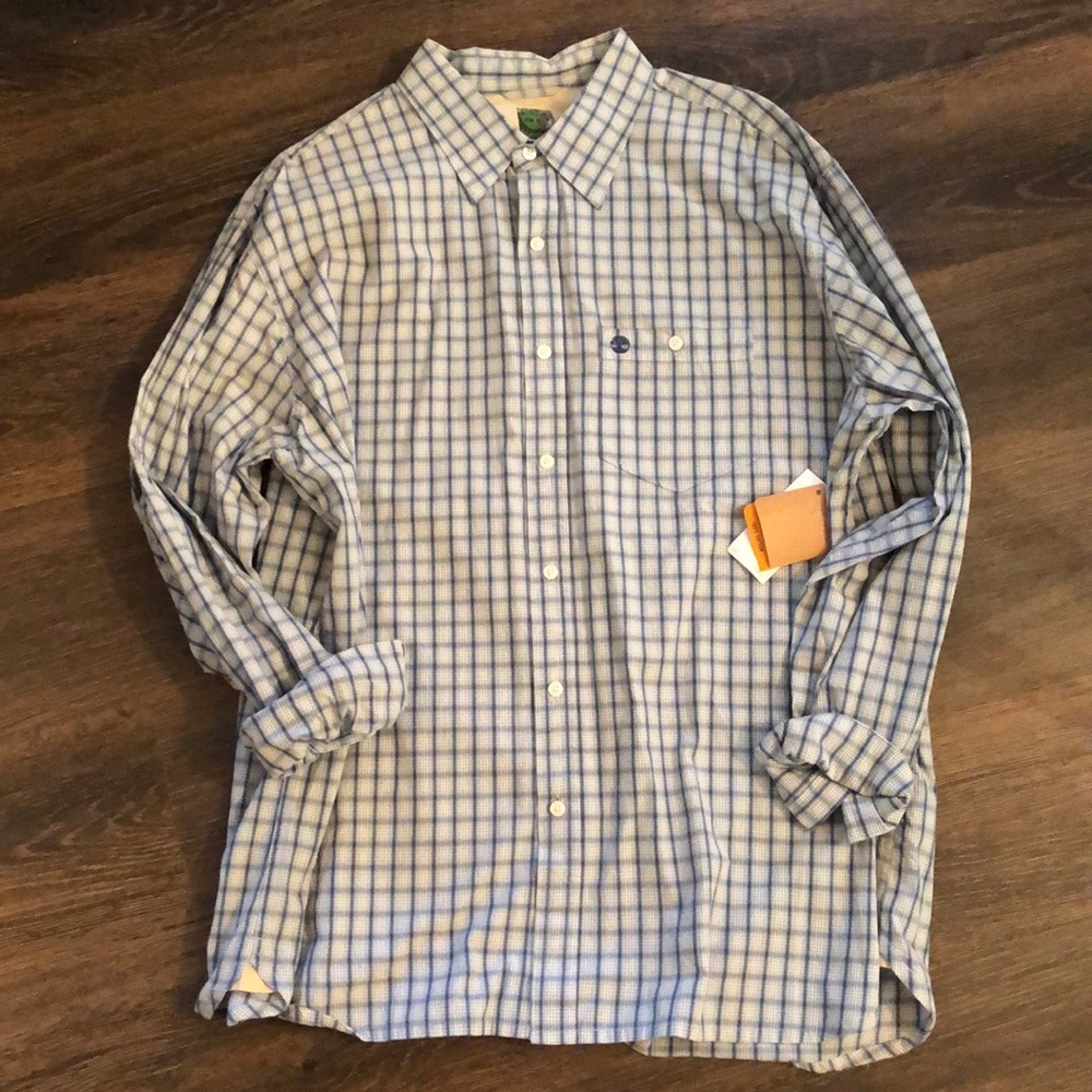 NWT Timberland blue and white button-down XL